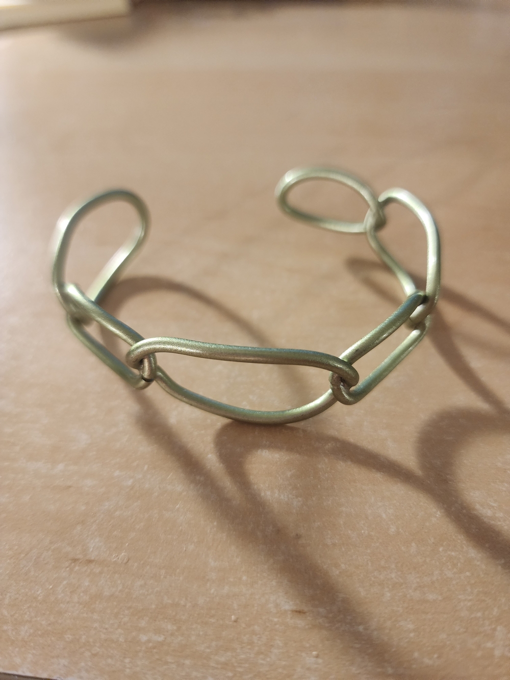 Delicate Matte Green Link Cuff Bracelet - Alexa Rae